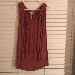 Rust colored tie neck top